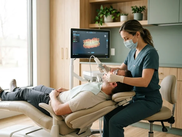 Digital impression taken with an intraoral scanner