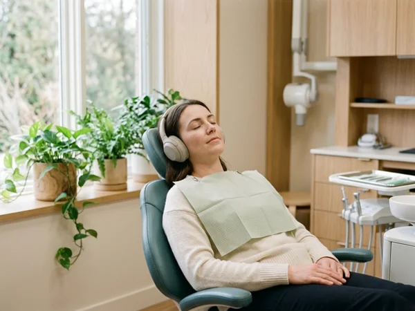 Patient relaxing while the local anaesthetic takes effect
